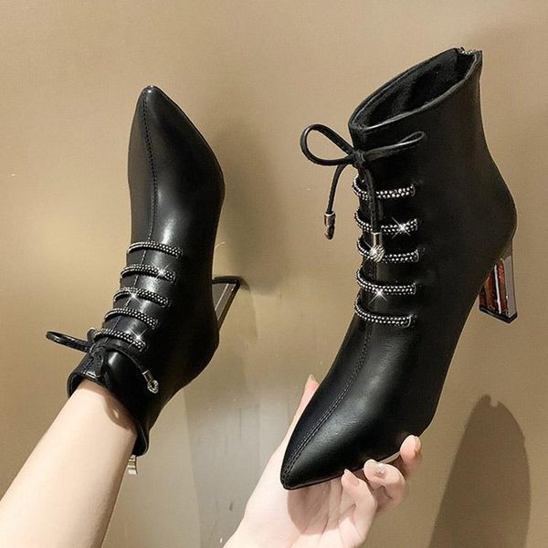 boots gladiator women lace up ankle boot 2021 winter high heels dress shoes fashion zip stitch booties pointed toe pumps 8606g, Black
boots gladiator women lace up ankle boot 2021 winter high heels dress shoes fashion zip stitch booties pointed toe pumps 8606g, Black