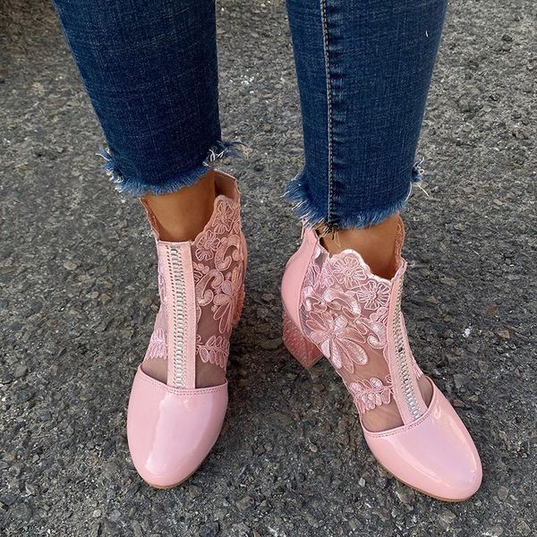 woman mesh black ankle boots for women summer square heels sandal ladies round toe lace 35-43
woman mesh black ankle boots for women summer square heels sandal ladies round toe lace 35-43