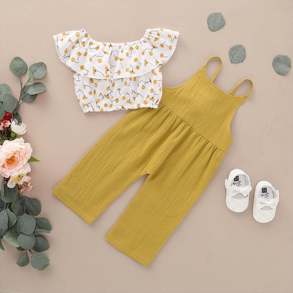 summer cute kids girls clothes sets 2pcs flowers print short sleeve off shoulder t shirts overalls pants 0 6y, White
summer cute kids girls clothes sets 2pcs flowers print short sleeve off shoulder t shirts overalls pants 0 6y, White