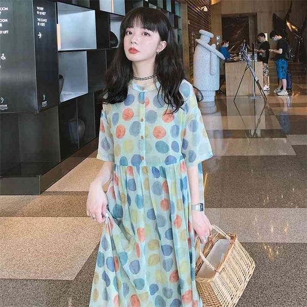 women fashion dress buttons short sleeve polka dot long oversized plus size summer boho vestidos 210519, Black;gray
women fashion dress buttons short sleeve polka dot long oversized plus size summer boho vestidos 210519, Black;gray