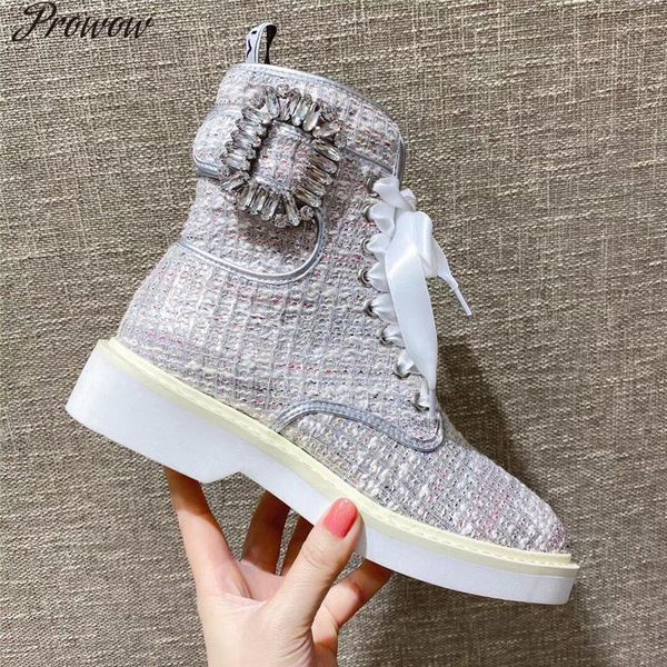 boots womens designer white square crystal buckle booties lace up ribbon genuine leather casual shoes punk, Black
boots womens designer white square crystal buckle booties lace up ribbon genuine leather casual shoes punk, Black