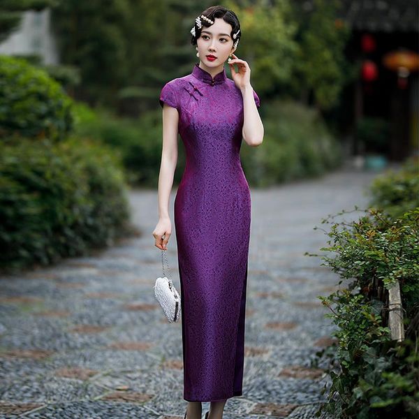 ethnic clothing women rayon cheongsams slim high split chinese dress gown purple oversize 3xl qipao temperament celebrity banquet vesti, Red
ethnic clothing women rayon cheongsams slim high split chinese dress gown purple oversize 3xl qipao temperament celebrity banquet vesti, Red