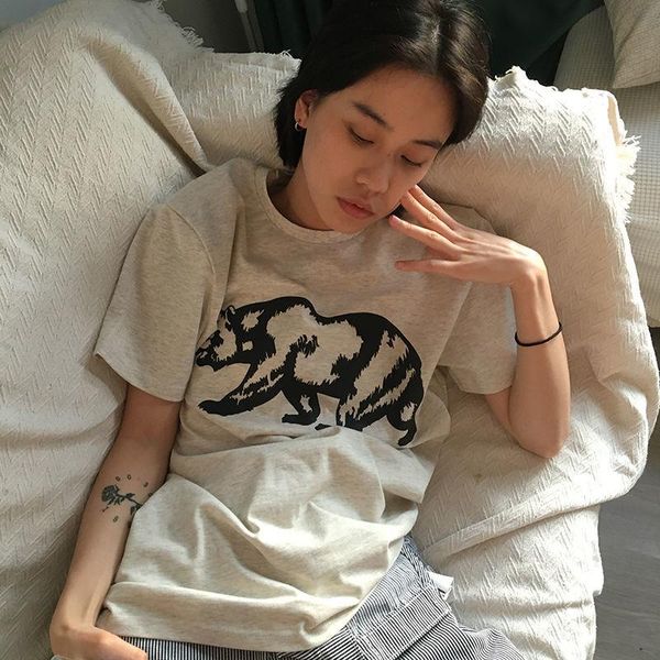 t-shirt woman short sleeve super summer 2021 korean edition loose print bear round collar match web celebrity same women's, White
t-shirt woman short sleeve super summer 2021 korean edition loose print bear round collar match web celebrity same women's, White