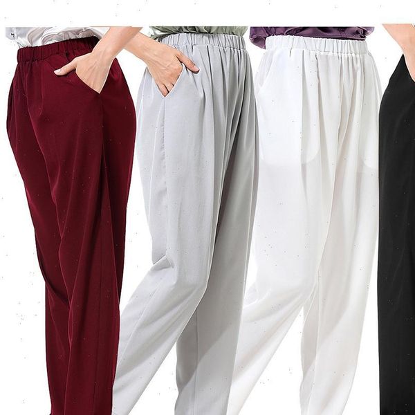 casual office solid pocket loose womens pants fit long wide leg harem trousers, Black;white
casual office solid pocket loose womens pants fit long wide leg harem trousers, Black;white