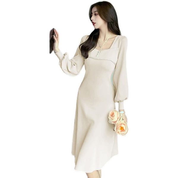 casual dresses real patting french retro square collar lantern sleeve knitting dress in the long temperament of waist shows thin female aut, Black;gray
casual dresses real patting french retro square collar lantern sleeve knitting dress in the long temperament of waist shows thin female aut, Black;gray