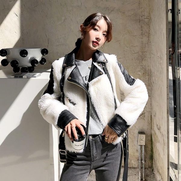 women's fur & faux women luxury real jacket warm motor biker natural wool coat ladies winter belted slim fit short overcoat high qualit, Black
women's fur & faux women luxury real jacket warm motor biker natural wool coat ladies winter belted slim fit short overcoat high qualit, Black
