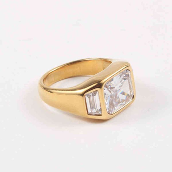 big square cube zircon gold chunky women stainless steel shiny statement cocktail ring for party vintage, Silver
big square cube zircon gold chunky women stainless steel shiny statement cocktail ring for party vintage, Silver