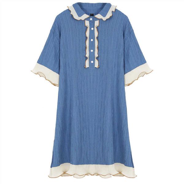 perhaps u blue wrinkle ruffle turn down collar button short sleeve mini dress summer loose patchwork d0395 210529, Black;gray
perhaps u blue wrinkle ruffle turn down collar button short sleeve mini dress summer loose patchwork d0395 210529, Black;gray