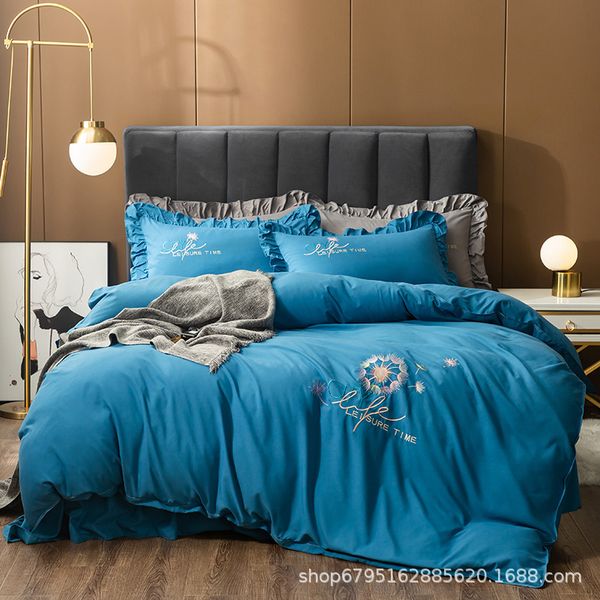light luxury nordic style four piece set of xinjiang cotton embroidered single twin bedding
light luxury nordic style four piece set of xinjiang cotton embroidered single twin bedding