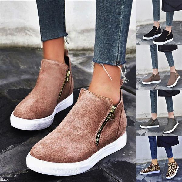 women ankle boots vulcanize shoes ladies sneakers basket femme casual tenis feminino high flat trainers, Black
women ankle boots vulcanize shoes ladies sneakers basket femme casual tenis feminino high flat trainers, Black