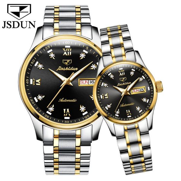 wristwatches jsdun 2021 couple watch men's gold luxury fashion ladies waterproof mechanical stainless steel reloj hombre 8763, Slivery;brown
wristwatches jsdun 2021 couple watch men's gold luxury fashion ladies waterproof mechanical stainless steel reloj hombre 8763, Slivery;brown