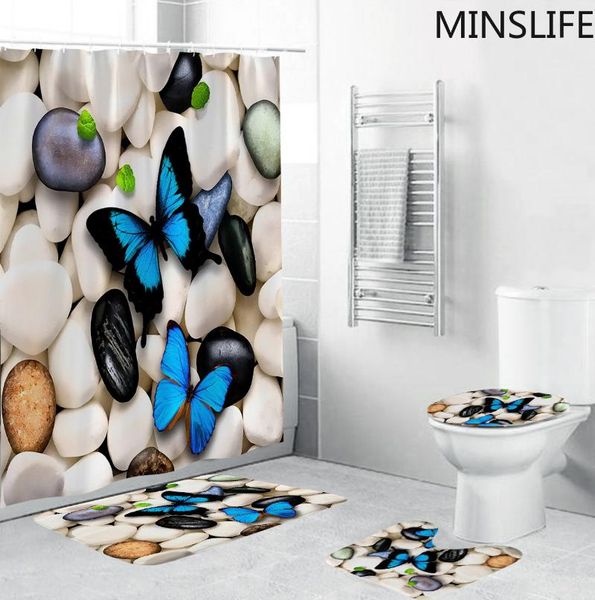 blue butterfly white pebble pattern bathroom curtains set pedestal rug lid shower curtain toilet cover anti-slip mat carpet
blue butterfly white pebble pattern bathroom curtains set pedestal rug lid shower curtain toilet cover anti-slip mat carpet