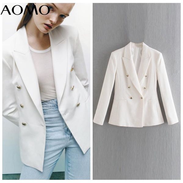 women's suits & blazers aomo women double breasted white blazer female long sleeve elegant jacket ladies work wear formal 2w36a, White;black
women's suits & blazers aomo women double breasted white blazer female long sleeve elegant jacket ladies work wear formal 2w36a, White;black