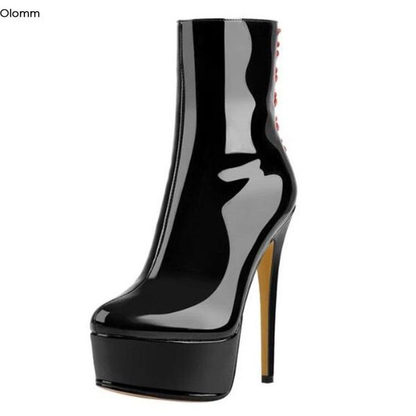 boots olomm fashion women shiny ankle stiletto high heels round toe pretty black club wear shoes us size 5-15
boots olomm fashion women shiny ankle stiletto high heels round toe pretty black club wear shoes us size 5-15