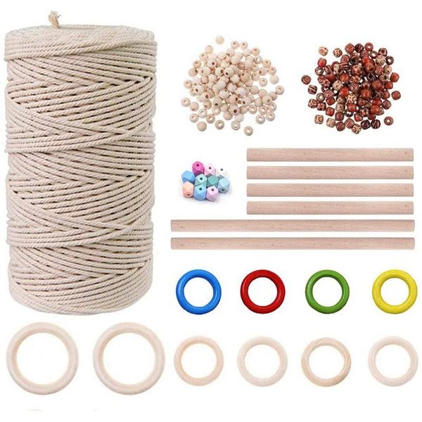 natural macrame cord kit 137m m cotton rope with wooden rings and beads for diy wall hanging craft knitting decorative objects & figurines
natural macrame cord kit 137m m cotton rope with wooden rings and beads for diy wall hanging craft knitting decorative objects & figurines