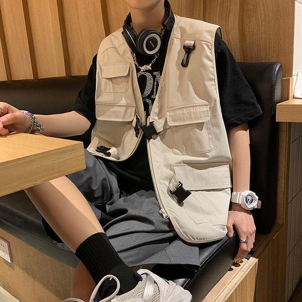 spring zipper vest men's fashion multi-pocket jacket men streetwear korean loose hip-hop coat mens utility vests, Black;white
spring zipper vest men's fashion multi-pocket jacket men streetwear korean loose hip-hop coat mens utility vests, Black;white