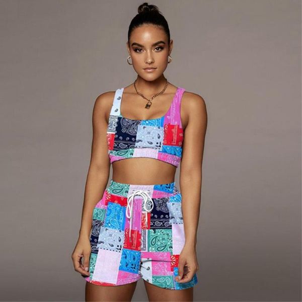 women's tracksuits bohemian printed short beachwear 2021 summer female's casual outfit sleeveless active tank crop drawstring stra, Gray
women's tracksuits bohemian printed short beachwear 2021 summer female's casual outfit sleeveless active tank crop drawstring stra, Gray