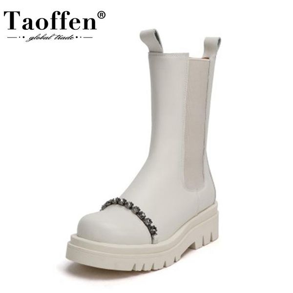 boots taoffen women short genuine leather crystal shoes winter fashion club party mid calf ladies size 34-39, Black
boots taoffen women short genuine leather crystal shoes winter fashion club party mid calf ladies size 34-39, Black