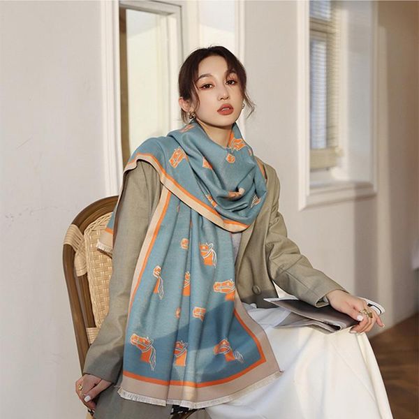 scarves koi leaping european and american style ladies fashion horse pattern printing cashmere shawl warm scarf gift, Blue;gray
scarves koi leaping european and american style ladies fashion horse pattern printing cashmere shawl warm scarf gift, Blue;gray