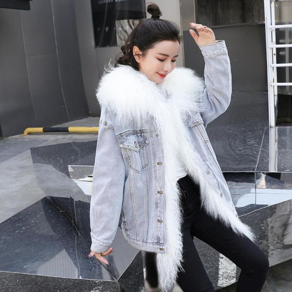 make wool denim jacket female beach really collars send to overcome the loose winter add hair thickening han edition women's jackets, Black;brown
make wool denim jacket female beach really collars send to overcome the loose winter add hair thickening han edition women's jackets, Black;brown