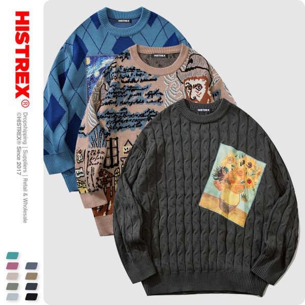 histrex men's and women's long sved sweaters, casual cotton knitted trademark, retro, sunflower print, starry night, mki89 #, White;black
histrex men's and women's long sved sweaters, casual cotton knitted trademark, retro, sunflower print, starry night, mki89 #, White;black
