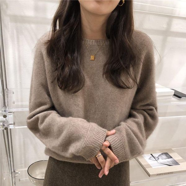 women's sweaters ailaile knit sweater women long sleeve loose wool pullover round o neck outer jumper autumn winter thick all match bas, White;black
women's sweaters ailaile knit sweater women long sleeve loose wool pullover round o neck outer jumper autumn winter thick all match bas, White;black