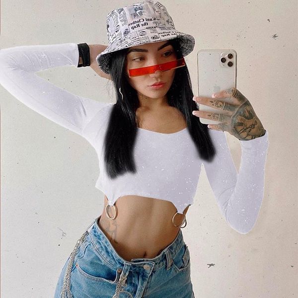 women's t-shirt 2021 casual women crop t-shirts fashion long sleeve autumn slim fit plain tee shirt with rings girl's short, White
women's t-shirt 2021 casual women crop t-shirts fashion long sleeve autumn slim fit plain tee shirt with rings girl's short, White