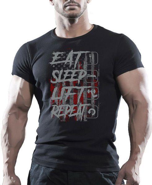 EAT SLEEP LIFT REPEAT GYM BODYBUILDING WORKOUT MOTIVATION T-Shirt TEE TRAINING, White;black
EAT SLEEP LIFT REPEAT GYM BODYBUILDING WORKOUT MOTIVATION T-Shirt TEE TRAINING, White;black