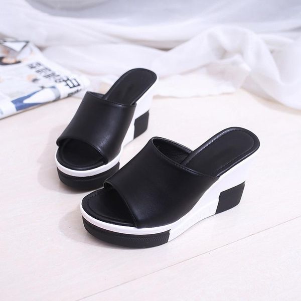 sandals women 2021 summer genuine leather shoes woman flip flops wedges fashion platform female slides peep toe e759, Black
sandals women 2021 summer genuine leather shoes woman flip flops wedges fashion platform female slides peep toe e759, Black