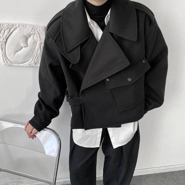 men's wool & blends male loose japan korea punk gothic coat overcoat men streetwear fashion casual thick woolen padded cotton short jac, Black
men's wool & blends male loose japan korea punk gothic coat overcoat men streetwear fashion casual thick woolen padded cotton short jac, Black