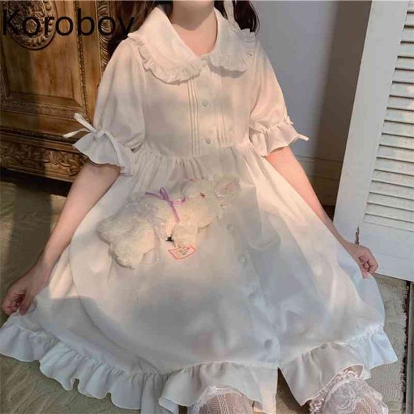 korobov japanese style women dress new chic sweet pater pan collar dresess preppy style single breasted a-line vestidos 210430, Black;gray
korobov japanese style women dress new chic sweet pater pan collar dresess preppy style single breasted a-line vestidos 210430, Black;gray