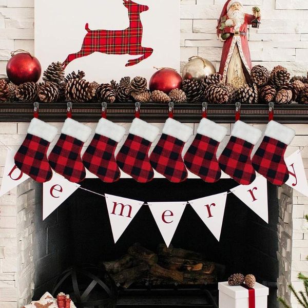 christmas decorations gird pattern stockings socks xmas candy gift bag for home year ornaments
christmas decorations gird pattern stockings socks xmas candy gift bag for home year ornaments