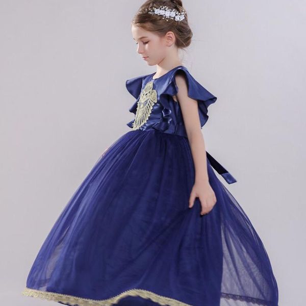 girl's dresses flower girls illusion short bow embroidery tulle lace o-neck luxury navy blue floor-length kids party princess gown f339, Red;yellow
girl's dresses flower girls illusion short bow embroidery tulle lace o-neck luxury navy blue floor-length kids party princess gown f339, Red;yellow