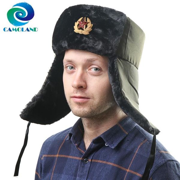 berets camoland russian ushanka bomber hats for women men soviet army military badge winter hat thermal faux fur earflap snow caps, Blue;gray
berets camoland russian ushanka bomber hats for women men soviet army military badge winter hat thermal faux fur earflap snow caps, Blue;gray