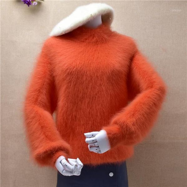 women's sweaters ladies women orange turtleneck warm mink cashmere knitted long lantern sleeves slim pullover angora hair winter jumper, White;black
women's sweaters ladies women orange turtleneck warm mink cashmere knitted long lantern sleeves slim pullover angora hair winter jumper, White;black