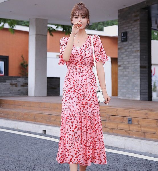 llzacoosh summer women pink heart print v-neck flare sleeve retro elegant ruffles a-line chiffon dresses 210514, Black;gray
llzacoosh summer women pink heart print v-neck flare sleeve retro elegant ruffles a-line chiffon dresses 210514, Black;gray