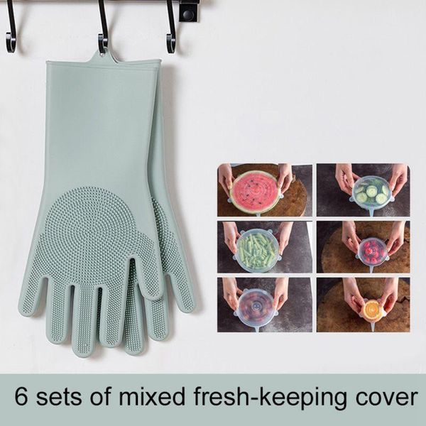 silicone gloves dishwashing cleaning grade 33.5*12cm disposable