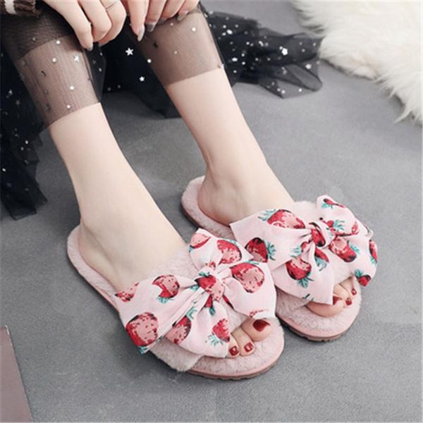 women indoor warm fluffy slippers fruits bowknot autumn winter fur shoes cute soft sole home ladies girls plush slides, Black
women indoor warm fluffy slippers fruits bowknot autumn winter fur shoes cute soft sole home ladies girls plush slides, Black
