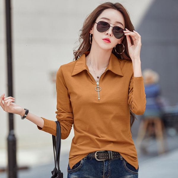 women's t-shirt shintimes new zipper turn-down collar 2021 spring autumn cotton long sleeve t women clothes korean tee femme rj8i, White
women's t-shirt shintimes new zipper turn-down collar 2021 spring autumn cotton long sleeve t women clothes korean tee femme rj8i, White