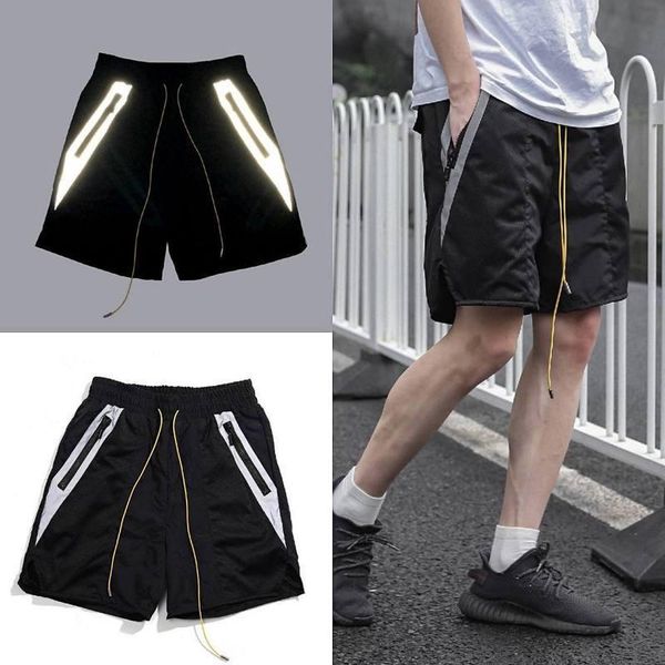 men's shorts men/s 20ss tide card drawstring reflective stitching pockets gym slacks loose, White;black
men's shorts men/s 20ss tide card drawstring reflective stitching pockets gym slacks loose, White;black
