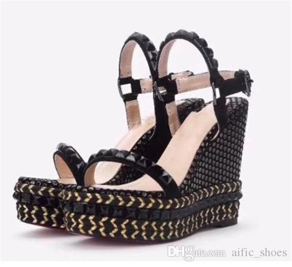 sandals women high heels red bottom cataclou studs wedge platform fashion ladies spikes rivets studded shoe g235, Black
sandals women high heels red bottom cataclou studs wedge platform fashion ladies spikes rivets studded shoe g235, Black