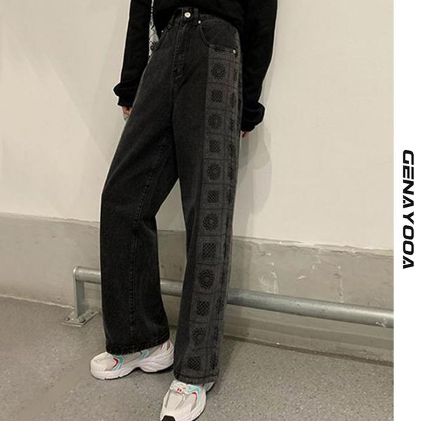 genayooa mom high waist vintage ptint patchwork loose boyfriend jeans for women streetwear wide leg pants mujer fashion 210417, Blue
genayooa mom high waist vintage ptint patchwork loose boyfriend jeans for women streetwear wide leg pants mujer fashion 210417, Blue