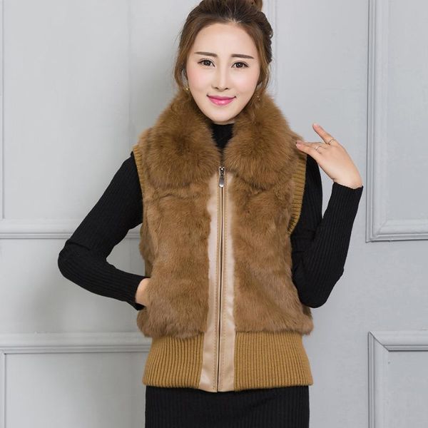 women's fur & faux vest women with collar jacket real natural fashion slim female coat style in winter, Black
women's fur & faux vest women with collar jacket real natural fashion slim female coat style in winter, Black