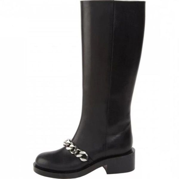 boots round toe chain knee-high booties women fashion special solide winter decoration black ship
boots round toe chain knee-high booties women fashion special solide winter decoration black ship