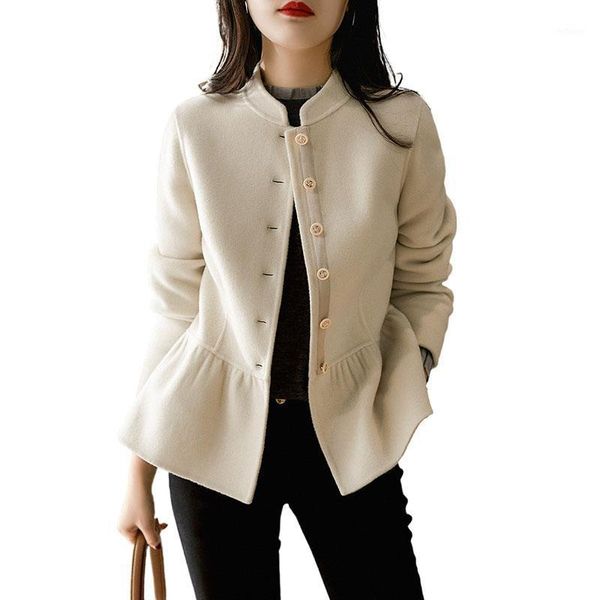 women's wool & blends 2021 spring autumn coat female woolen jacket coats lady clothing slim stand-up collar long sleeve short outerwear, Black
women's wool & blends 2021 spring autumn coat female woolen jacket coats lady clothing slim stand-up collar long sleeve short outerwear, Black