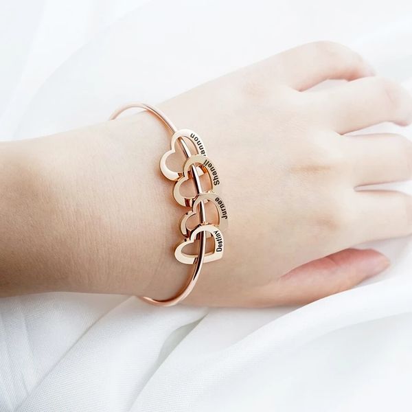 heart bead charms bracelet custom stainless steel bangle for women personalized laser engraving 1-8 name friendship, Golden;silver
heart bead charms bracelet custom stainless steel bangle for women personalized laser engraving 1-8 name friendship, Golden;silver