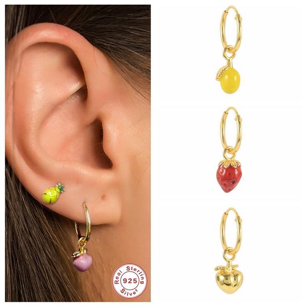 hoop & huggie canner summer jewerly fruit earrings 925 sterling silver colorful strawberry peach earring for women girls orecchini donna, Golden;silver
hoop & huggie canner summer jewerly fruit earrings 925 sterling silver colorful strawberry peach earring for women girls orecchini donna, Golden;silver