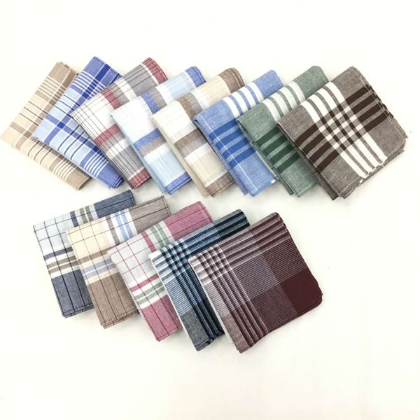handkerchief 40cm cotton plaid men's handkerchief, White 
handkerchief 40cm cotton plaid men's handkerchief, White
