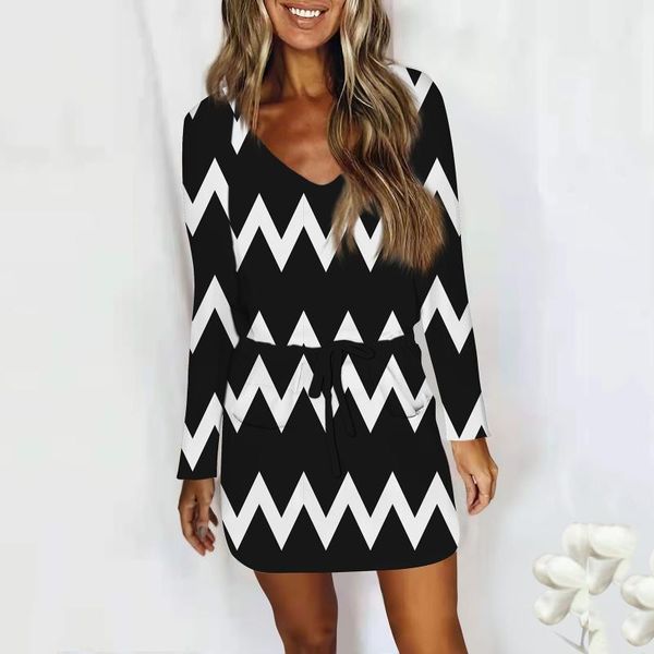casual dresses women's dress spring autumn long sleeve v-neck printing drawstring party a line ladies bench, Black;gray
casual dresses women's dress spring autumn long sleeve v-neck printing drawstring party a line ladies bench, Black;gray