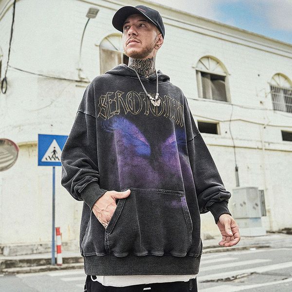 men's hoodies & sweatshirts super big male sweatshirt, hip hop washed shirt streetwear graphic painting pullover's autumn cotton h, Black 
men's hoodies & sweatshirts super big male sweatshirt, hip hop washed shirt streetwear graphic painting pullover's autumn cotton h, Black